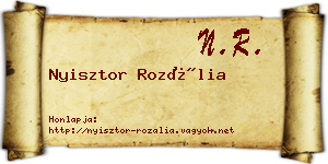 Nyisztor Rozália névjegykártya